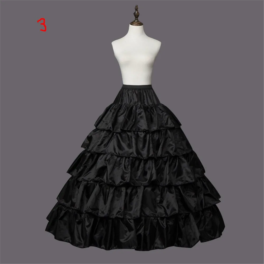 Black Hoop Crinoline Long Wedding Petticoat Ball Gown Underskirt Mariage Skirt Bridal Accessories 2020