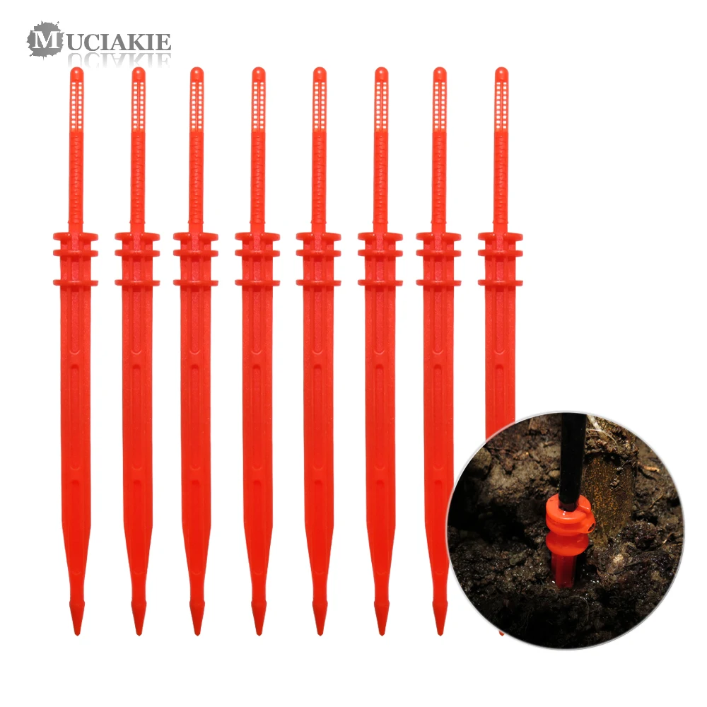 

MUCIAKIE 25PCS 3/5mm Water Drip Straight Arrow Emitter 1/8'' Red Dripper Garden Watering Arrow for Micro Drip Irrigation System