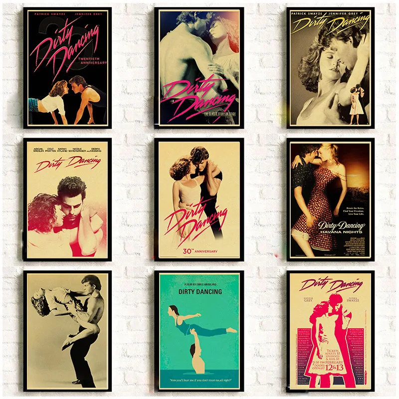 

Dirty Dancing Posters Vintage Kraft Paper Classic Movie Poster Home Room Bar Decor Wall Decoration Art Wall Stickers