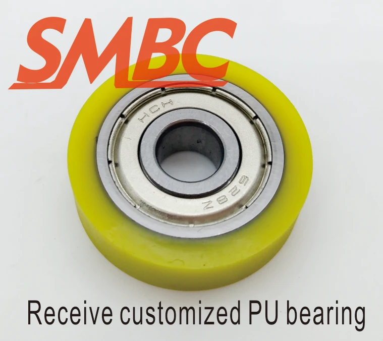 SMZC Rubber Coated Bearings 608ZZ  bearing using pad printer  ,PU Bearing,wear-resisting,Shock absorption,bearing size:8*30*7