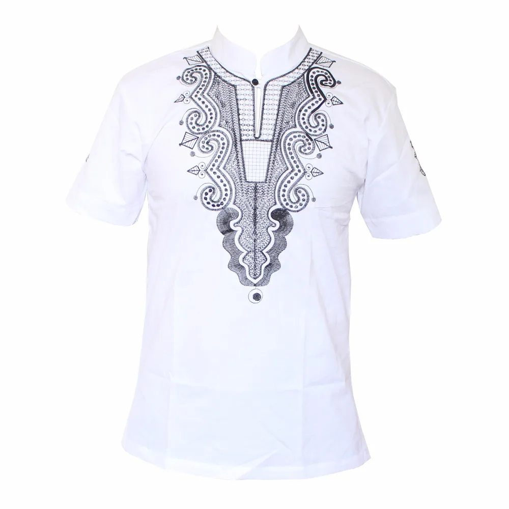 Dashikiage 5 Colors African Fashion Men/women Unique Embroidery Design Causal T-shirt Cool Outfit Tops High Quality