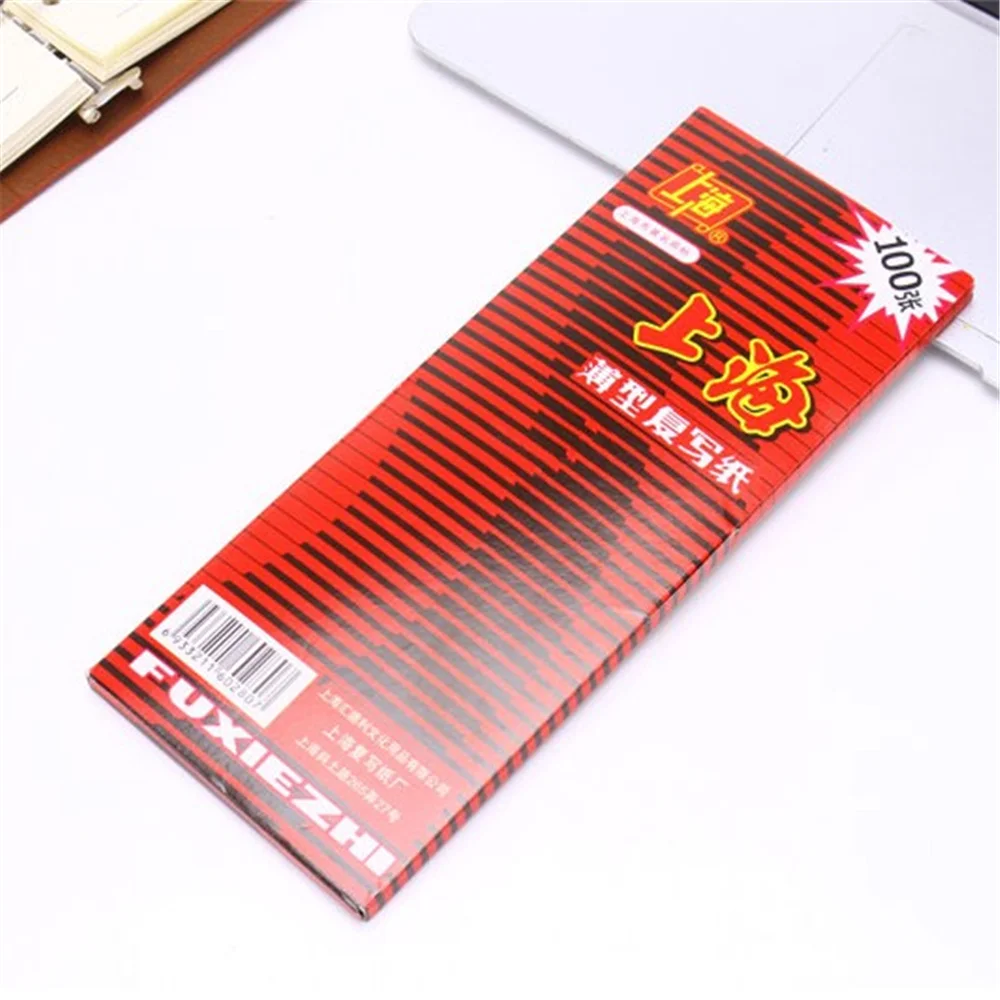 Nnrts 100 Lembar 38K Red Carbon Stensil Transfer Paper Double Sided Tangan PRO Mesin Fotokopi Tracing Hectographic Repro 22x8.5cm