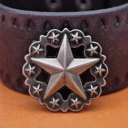 3.6X3.6CM 10pcs Punk Vintage Silver Western Texas Star Stud Rivet Leathercraft Saddle Conchos for leather rivet back