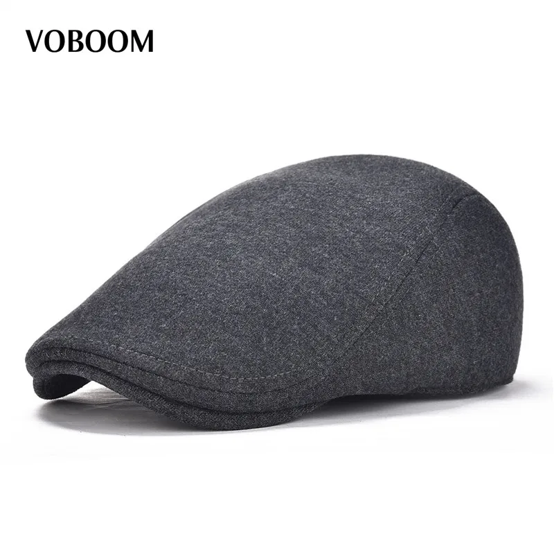 VOBOOM-Boina suave de algodón para hombre y mujer, gorro plano estilo Retro Vintage, Boina suave, informal, para primavera y verano