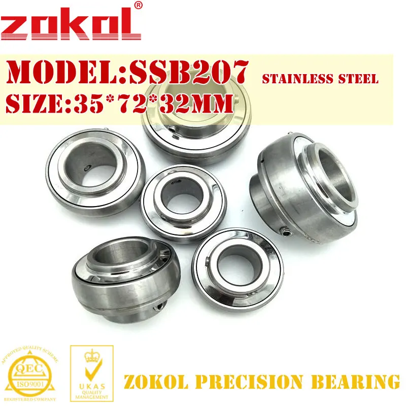 

ZOKOL bearing SSB207 Stainless steel Pillow Block Ball Bearing 35*72*32mm