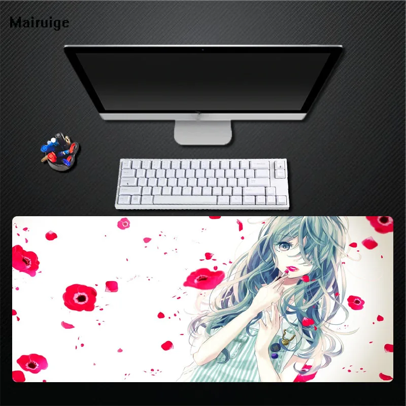 

Mairuige Cute Lipstick Girl White Background Mouse Pad Game Player Exclusive Desktop Mat Large Size Rectangular Non-fading Pad