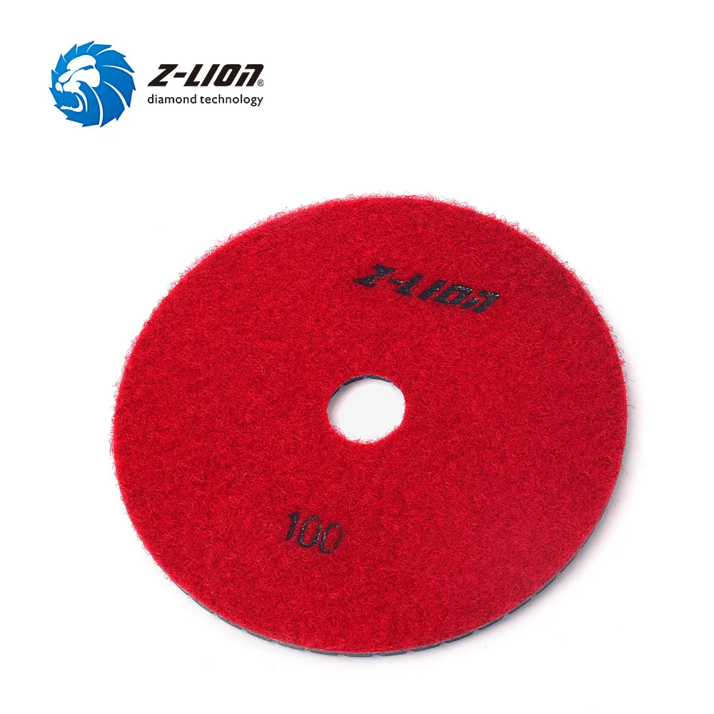 Z-LION 7pcs 5 Inch Diamond Polishing Pad Wet for Granite Marble Concrete Stone Polishing Flexible 125mm Diamond Resin Bond Disc