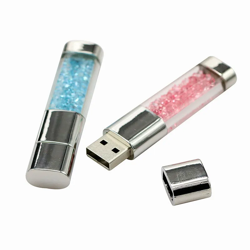 패션 크리스탈 USB 2.0 플래시 펜 드라이브 사용자 정의 선물 USB 플래시 드라이브, 다이아몬드 Cle USB 키 플래시 메모리 스틱 64G 32GB 16GB 8GB 4GB