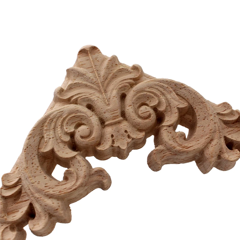 VZLX Woodcarving Carved Wood Applique European Furniture Cabinet Gate Flower Vintage Home Decor Decoration Maison Wholesale