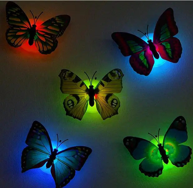 

7 Color Changing Butterfly Night LED Lighting Lights Lamp Christmas Party Lights bedroom bar Decor Halloweenb wedding Decoration