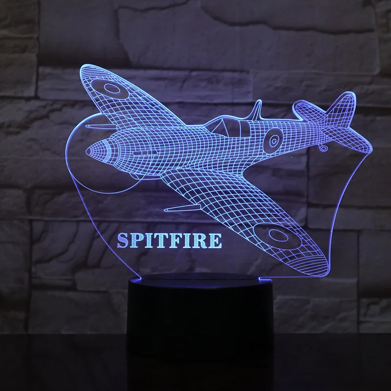 War Plane Fighter aircraft 3d Night Lights Multi Colors Military Jet Plane With Usb Gift Table Lamp Christmas decorative lights