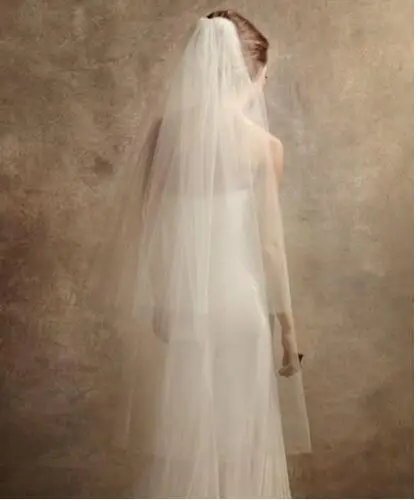 Bride veil,Solid color pendant double shaded bride wedding dress