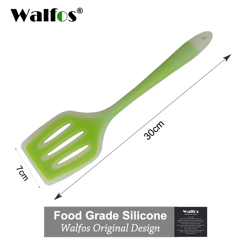 WALFOS-Pala ranurada de silicona antiadherente, utensilio Flexible para freír y freír, espátula giratoria para cocinar