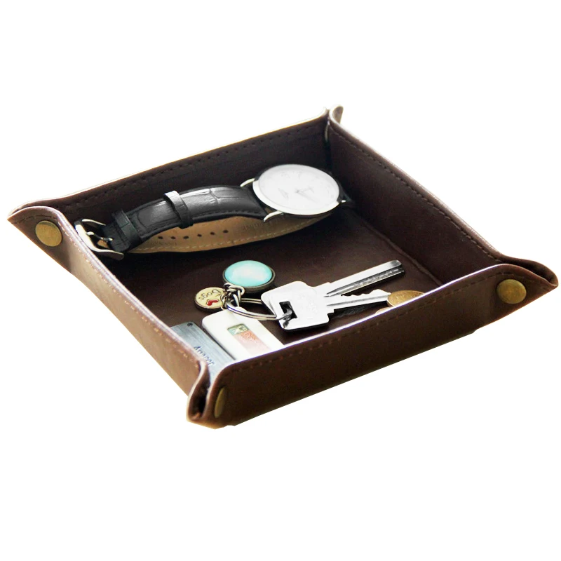

10pcs/set Customized Vintage Brown PU Leather Stationery Holder European Style Foldable Holders Button Folding Buckle Sundries