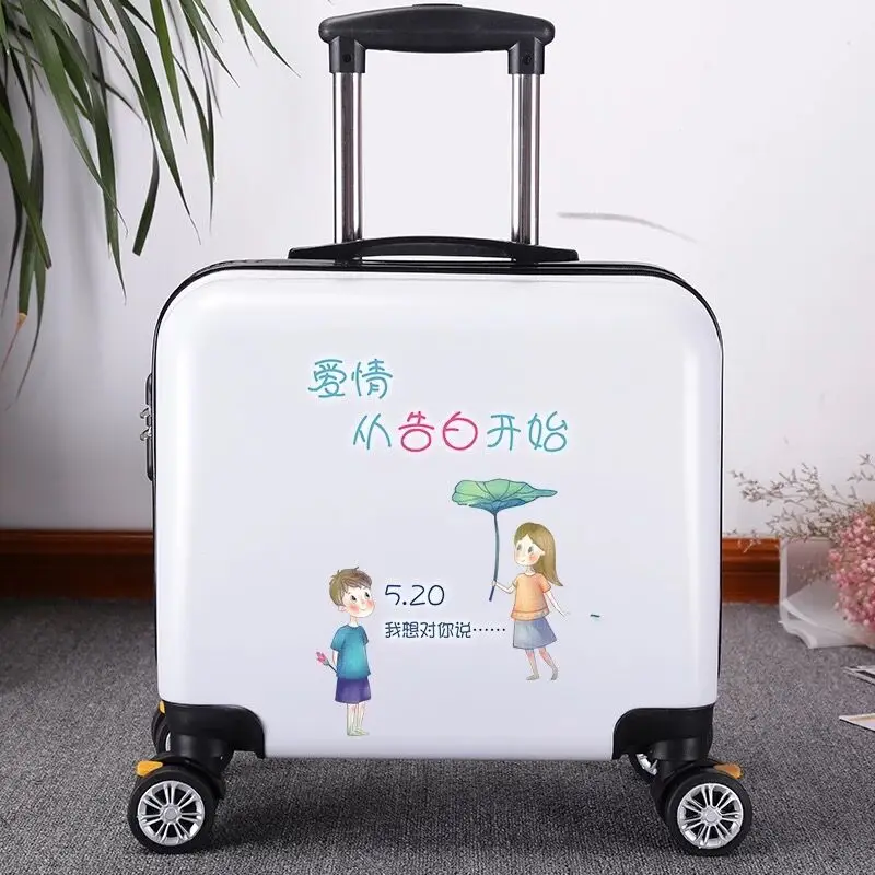 Hot!New girl cartoon 18 inch rolling luggage boy Trolley suitcase on Wheels Students brand school Luggage kids lovely Suitcases