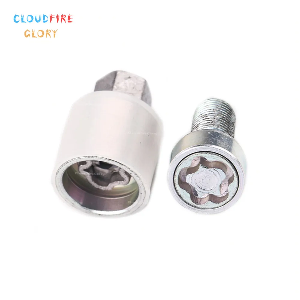 CloudFireGlory 4F0698139C 801 x2 Wheel Lock Anti Theft Screw Lug Bolt & Key Tool Code Stamp 