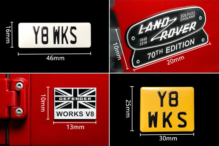 Metal Works V8 Stereoscopic Nameplate Badge  for Traxxas TRX4 D110 Guardian D90