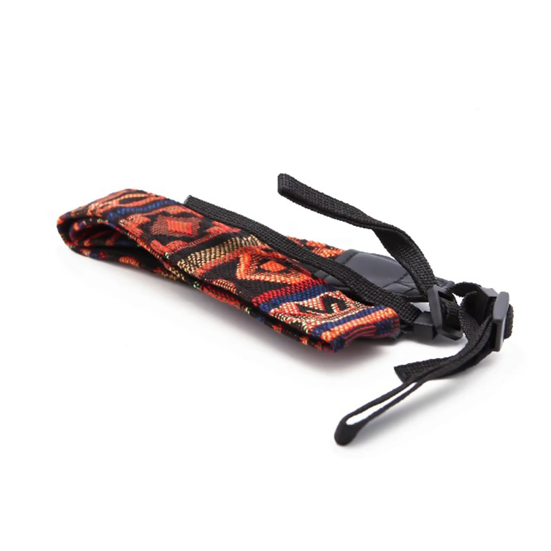 Retro สไตล์ผ้าฝ้าย Yard สีสันสดใสรูปแบบกล้องไหล่คอสายเข็มขัดสำหรับ Canon สำหรับ Nikon สำหรับ Sony