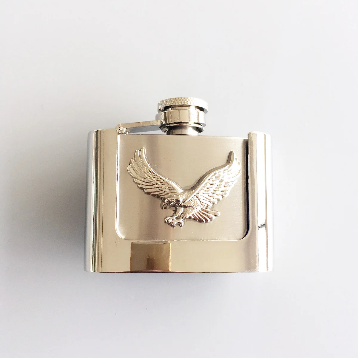 New JEAN\'S FRIEND Classic Fly Eagle 2 oz Stainless Steel Flask Belt Buckle also Stock in US