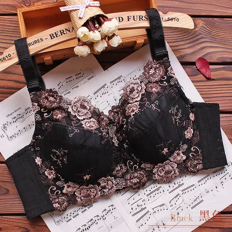 ผู้หญิงเต็มรูปแบบ Underwired Non Padding SHEER Floral Lace Breathable Balconette Bra PLUS ขนาด 34 36 38 40 42 44 46 48 B-H