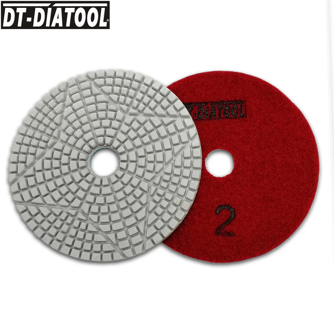 DT-DIATOOL 2 комплекта/6 шт диаметр 100 мм/4 "3 шага влажные Алмазные полировальные колодки полимерные скрепленные шлифовальные диски для мраморного кварцевого бетона
