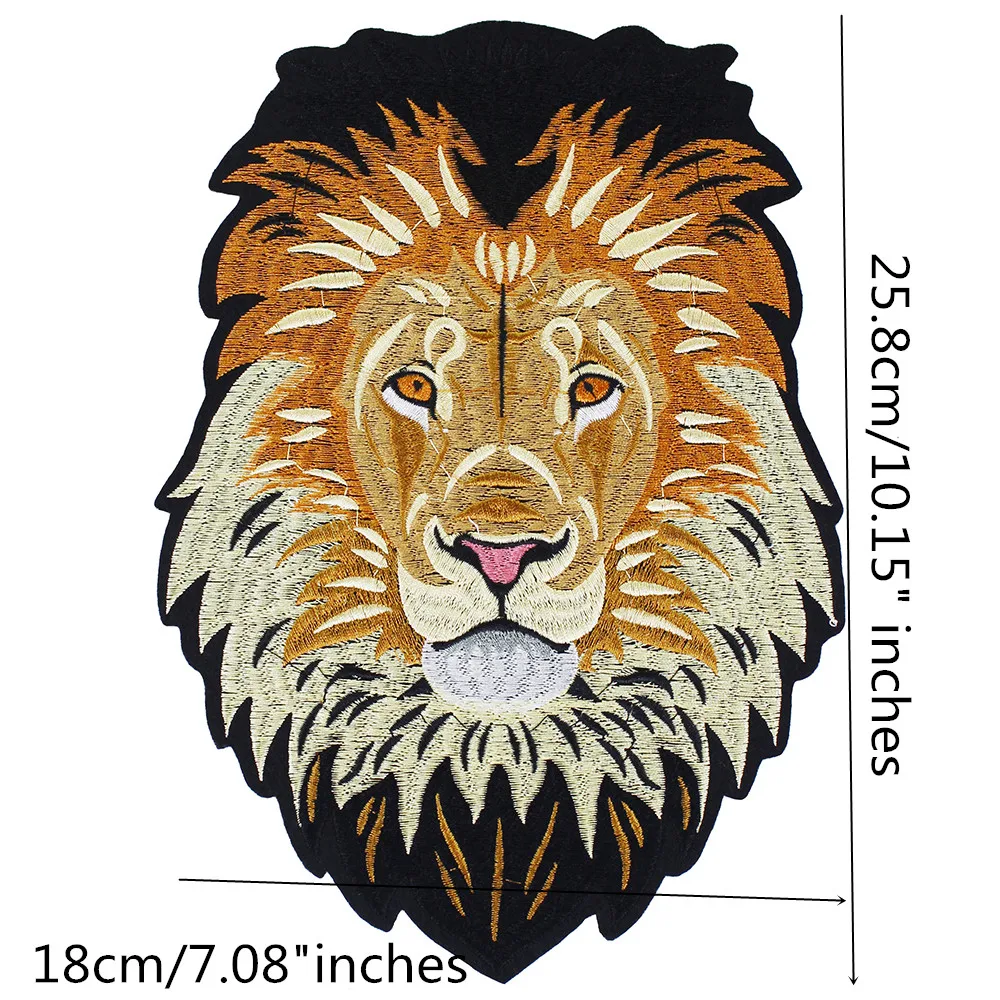 Leone ricamo ferro sulla parte posteriore toppe ricamate applique badge di riparazione per vestiti adesivi accessori per cucire 5 pezzi/10 pezzi