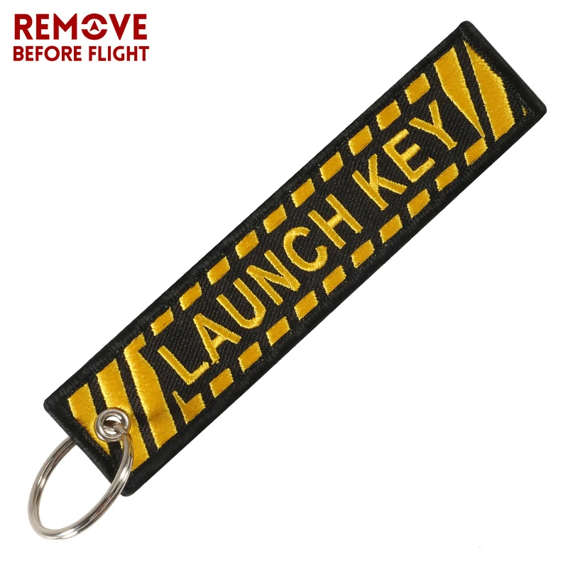 Remove Before Flight Launch Keychains Embroidery Key Chain for Cars Motorcycles Tag Key Ring Gifts OEM Keyring Fashion Jewelry