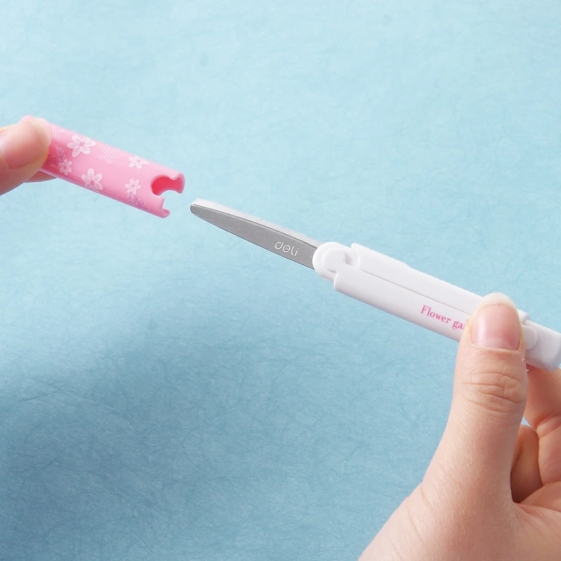 Multifunction Portable School Scissors Cute Kids Scissor Paper 2 PCS/Lot Folding Mini Craft Scissors With Protective Cover