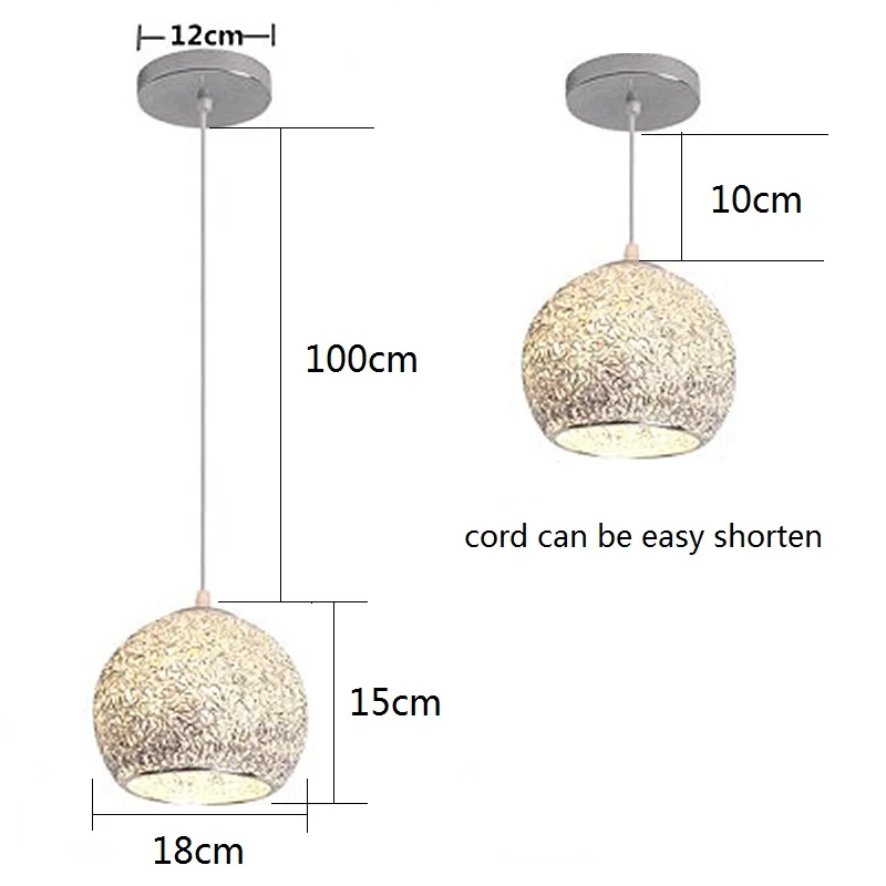 Modern Pendant Light Kitchen Island Ceiling Lamp Bedroom Silver Lighting Bar Aluminum Lights Home Indoor Lights Bulb For Free image 2
