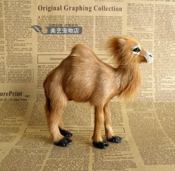 Simulation camel polyethylene&furs camel model funny gift about 15cmx4cmx14cm