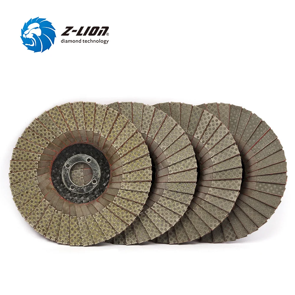 Z-LION 4pcs 60/120/200/400 Grit Grinding Wheel Flap Discs 4