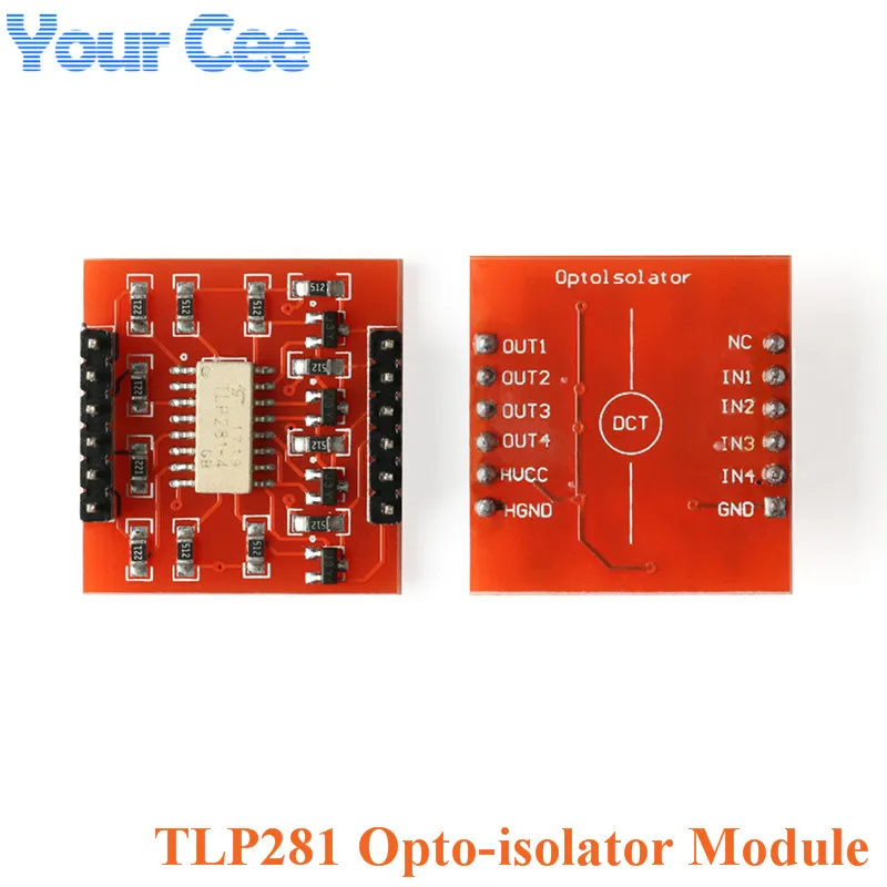 2pcs TLP281 4-Channel Opto-isolator Module Optocoupler Isolation High Low Level Expansion Board for Arduino