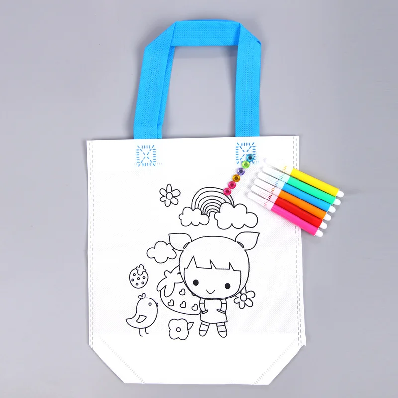 27 stili per bambini fai da te disegno artigianale borsa colorata bambini che imparano giocattoli educativi da disegno con penna acquerello sicura per regali per bambini 1pz