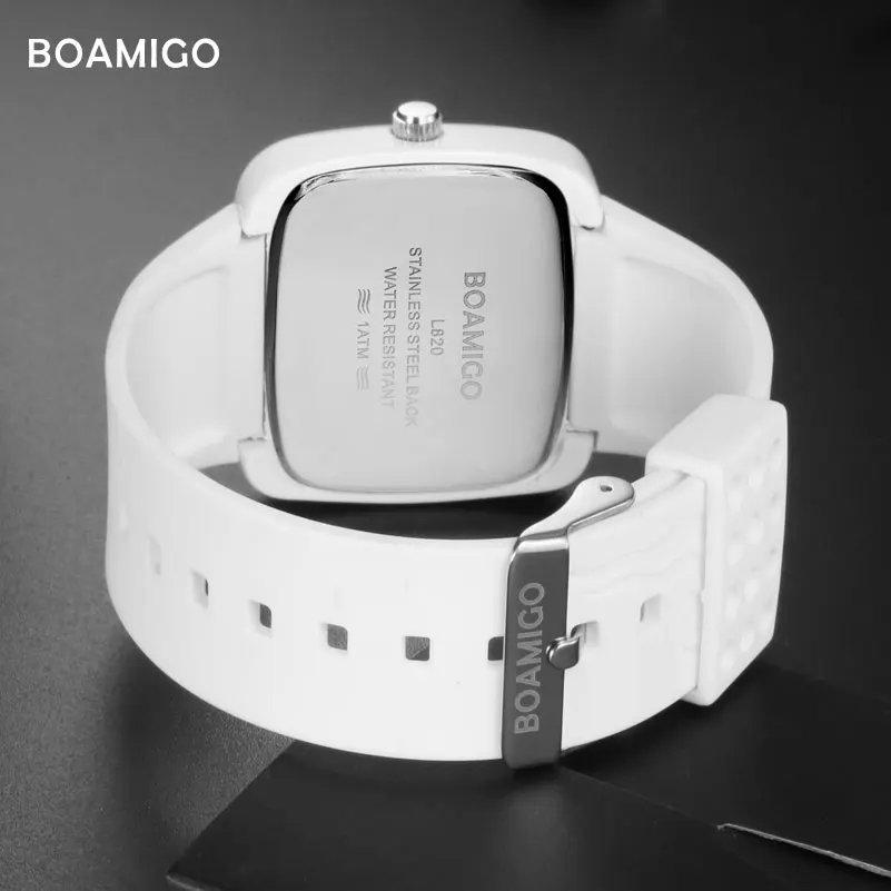 fashion women watches BOAMIGO brand creative ladies quartz watches girl white rubber wristwatches  gift clock relogio feminino