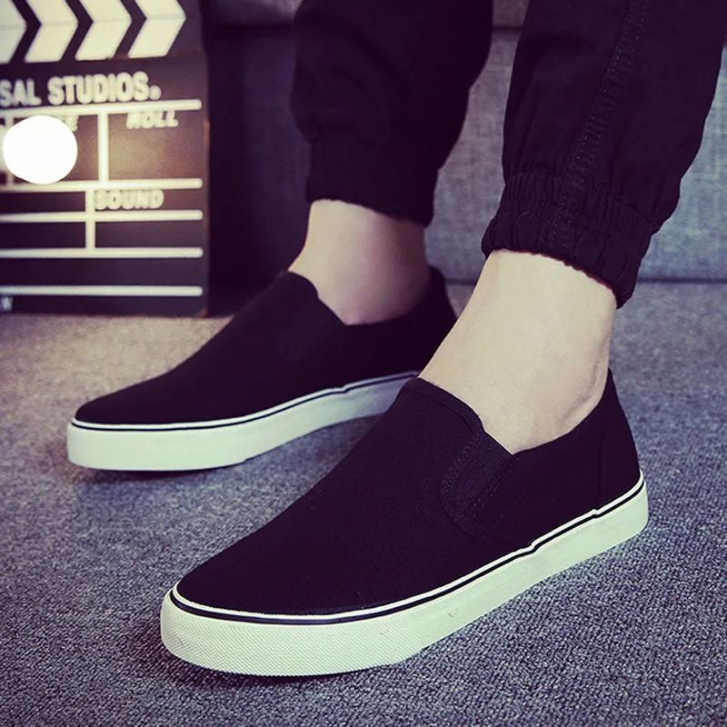 New Fashion Canvas Shoes Men Sneakers Low top Black Shoes High Quality Men\'s Casual Shoes Brand Flat Plus Size 45 46 47