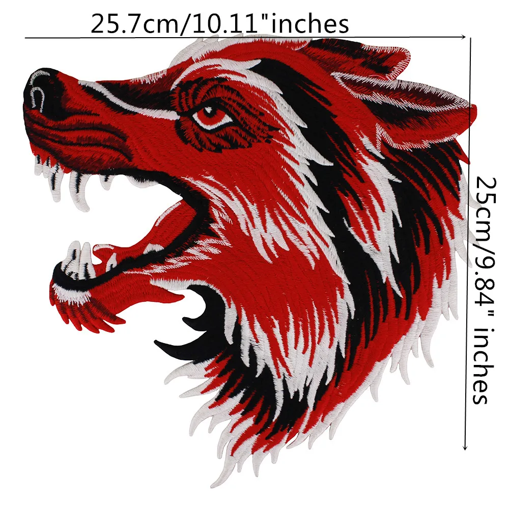 Imagem -04 - Aplique de Cabeça de Lobo Bordado Peças Fashion Patches Tecido para Jaqueta Jeans Mochila Emblemas Faça Você Mesmo Costura Roupas Fornecimentos Th905