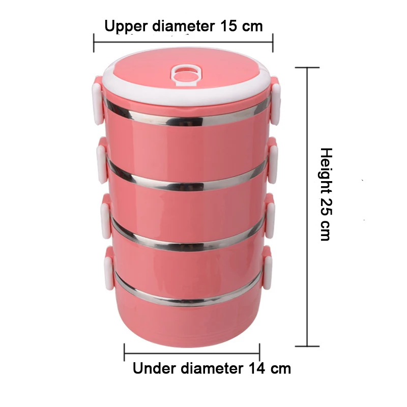 Stainless Steel Bento Lunch Box Kids Food Container Round Shape Portable Picnic box Upgraded Reinforced version