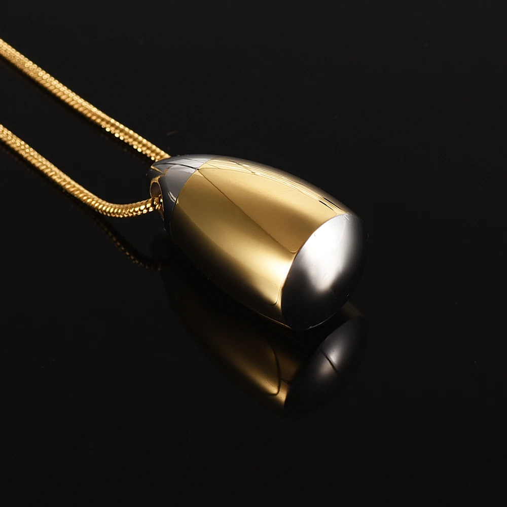 IJD9134 Golden cone-shaped stainless steel bone ash pendant, cremation jewelry, my dear, I will always remember you