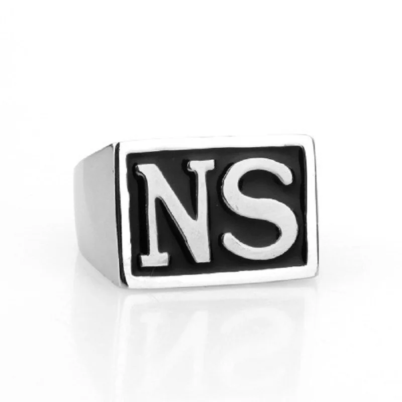 2Pcs Men SONS Ring 316L Stainless Steel SO NS Silver Color Size 7-15 Wedding Biker Motor