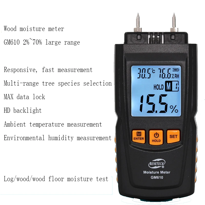 GM610/GM605 moisture meter, needle wood moisture meter, wood moisture tester, water content tester