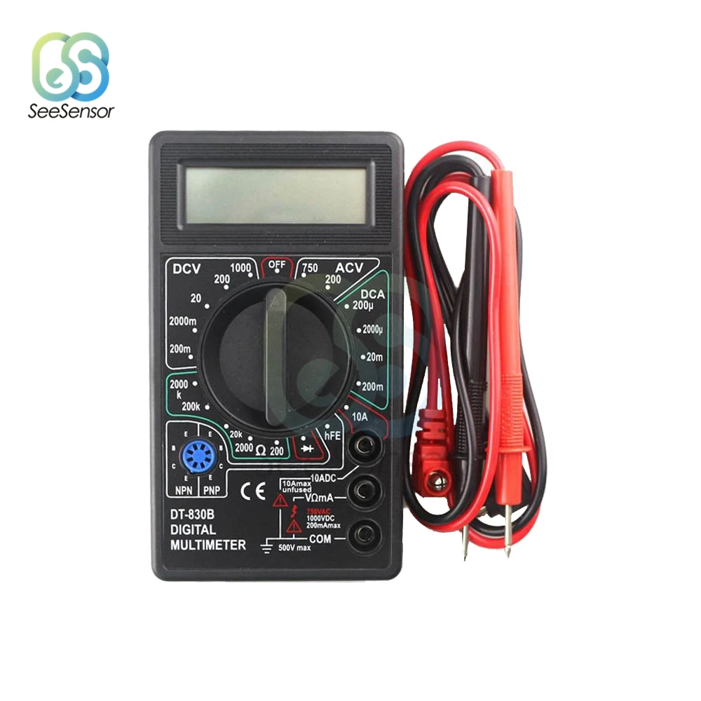 LCD Digital Multimeter AC DC 750V 1000V Digital Mini Multimeter probe For Voltmeter Ammeter Ohm Tester Meter