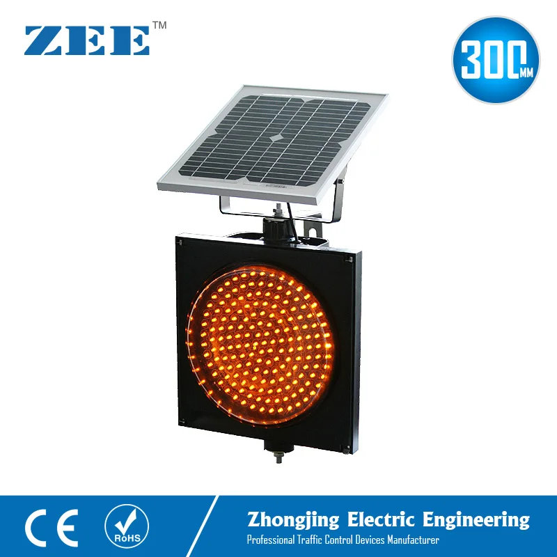 Refletor solar de 12 polegadas, 300mm, luz intermitente, âmbar, semáforo, luz led