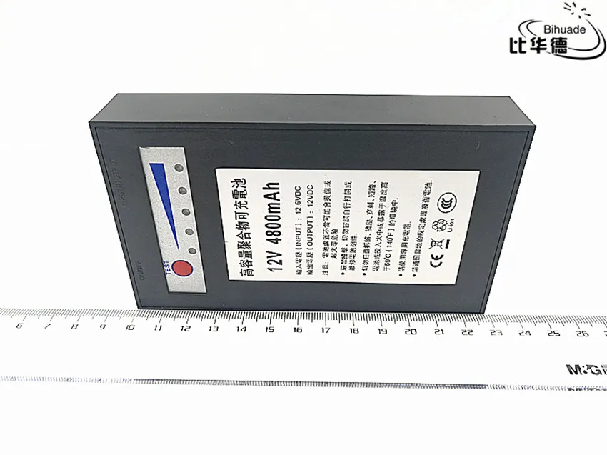 Перезаряжаемый литиевый аккумулятор постоянного тока 12 В 4800 мАч, полимерная батарея для монитора, двигателя, светодиодсветильник Ки, уличный запасной аккумулятор