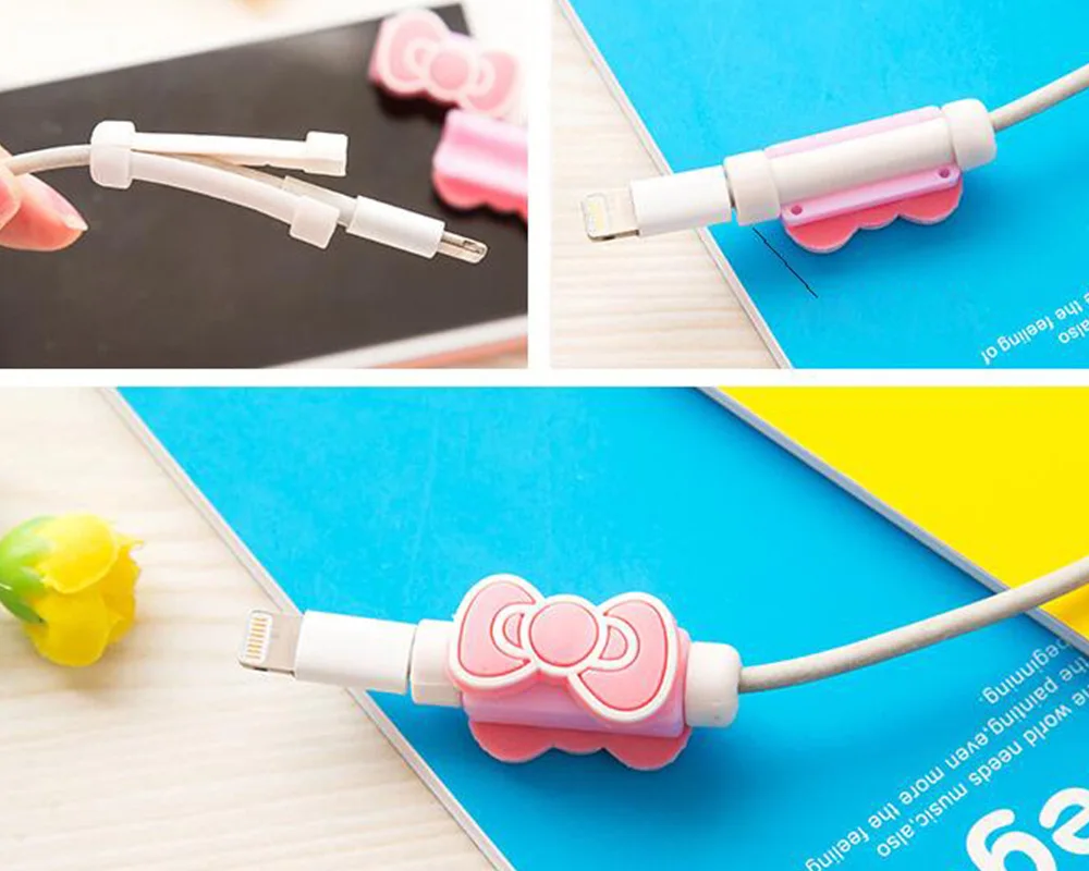 Cartoon Cable Protector Data Line Cord Protector Protective Case Cable Winder Cover For iPhone USB Charging Cable