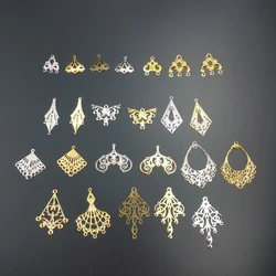 Filigraan bloem Wraps Metal Charms Voor Versiering DIY Sieraden Metalen Ambachtelijke Oor accessoires voor Aansluiting