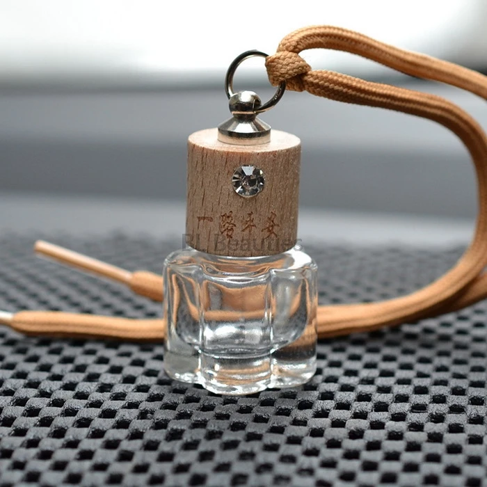 100pcs/lot 5ml Empty Car Perfume Bottle Pendant Perfume Bottle Ornaments Essential Oil Bottle Car Styling Refillable Bottles