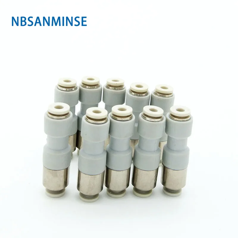 

10Pcs/lot Coupling Pneumatic Quick Connect Inline Check Valve Union Fittings Air Compressor One Touch Connector NBSANMINSE