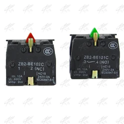 XB2 Contact Block Telemecanique ZB2-BE101C Normal Open NO ZB2-BE102C NC Pushbutton Joystick Switch Replaces TELE 10A 600V