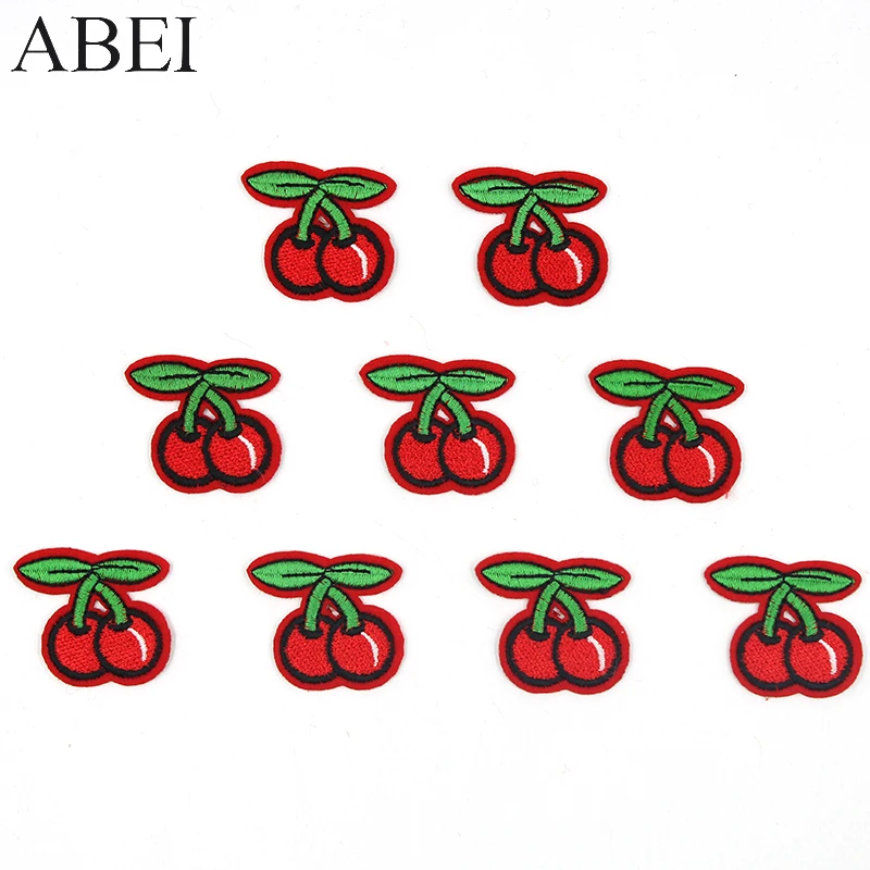 10pcs/lot Embroidered small Cherry Patches for kids Girls Sweaters Coats Jeans Stickers Diy school bag Appliques Decoration