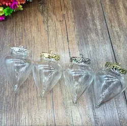 1set 38*15mm hollow water drop glass with 15mm crown setting base set glass vials pendant glass bottle charms jewelry findings